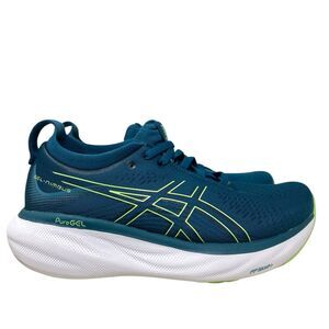 Asics Sporty Blue Sneakers 7.5 Gel Nimbus 25 Running Shoes Green